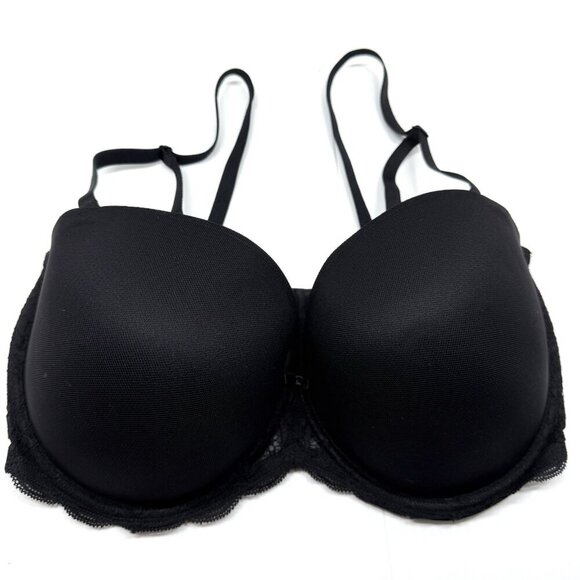 Felina  Bra Women's Black Convertible Underwire Strap Padded Push Up Size 40DDD - Picture 2 of 7